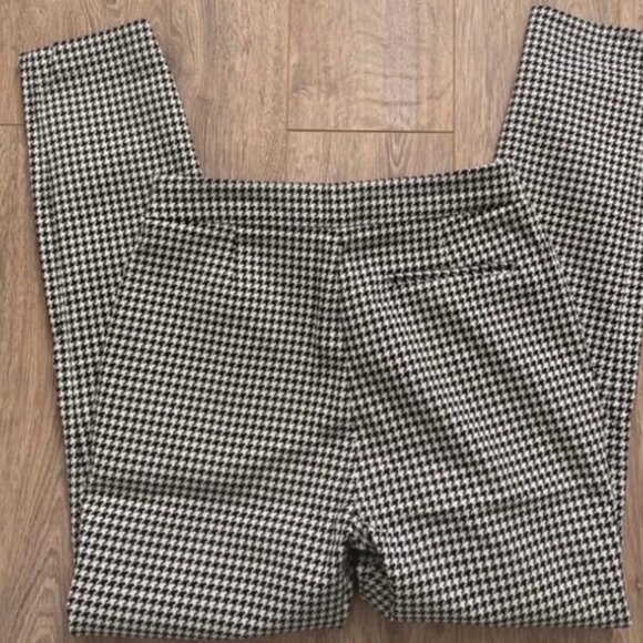 High-Waisted Cropped Pants Sézane – Black & Off-White Houndstooth FR 36 / US 4 - Picture 3 of 7
